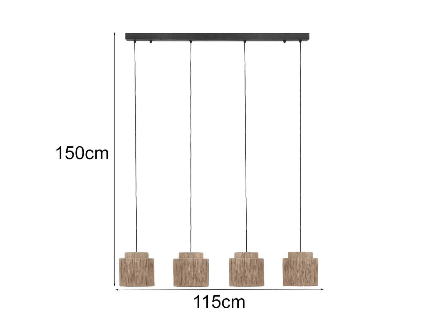 Trio Leuchten LED Pendelleuchte Dimmfunktion LED wechselbar warmweiß mehrflammig im Boho Style hängend über Esstisch & Kücheninsel - Bild 4