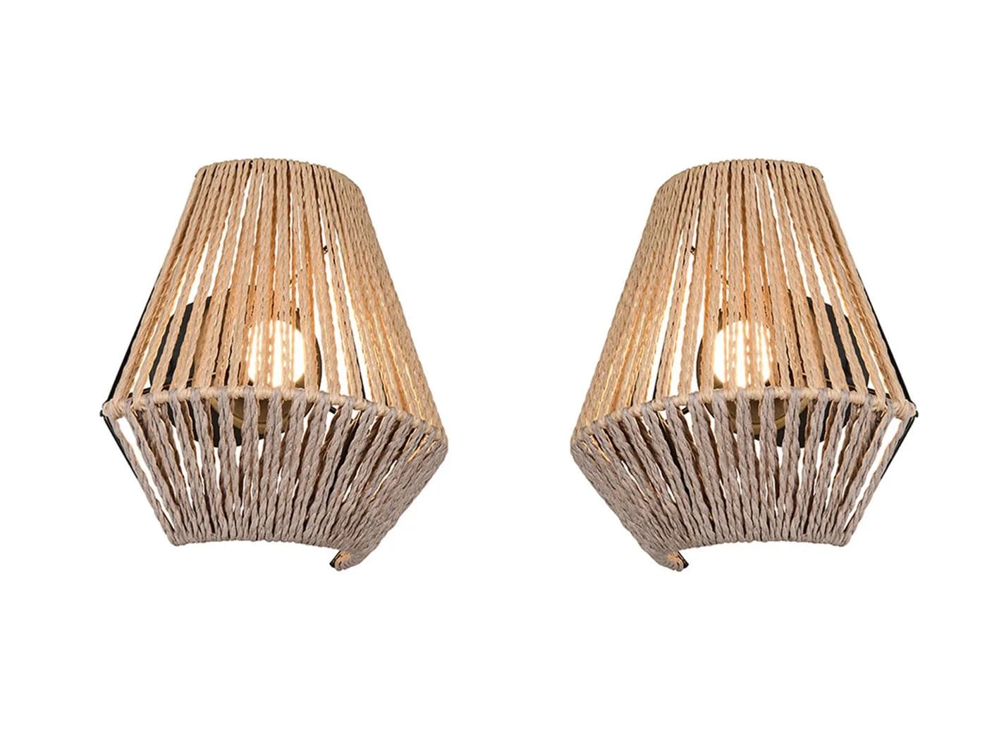 Reality Leuchten LED Wandleuchte 2er Set Boho Akku Dimmbar Warmweiß - Bild 2