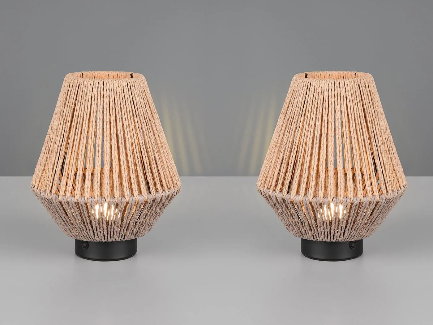 Reality Leuchten LED Tischleuchte 2er Set Boho Dimmbar Warmweiß - Bild 3