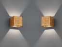 TRIO Leuchten LED Wandleuchte 2er Set Dimmbar Naturholz Bild 3