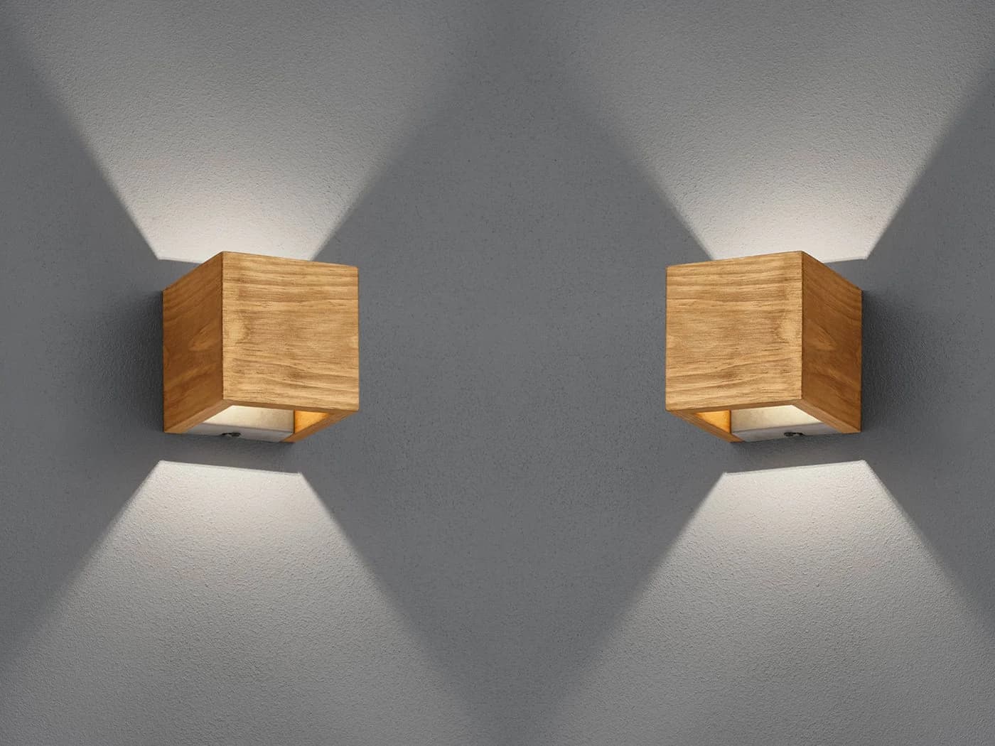 TRIO Leuchten LED Wandleuchte 2er Set Dimmbar Naturholz - Bild 3