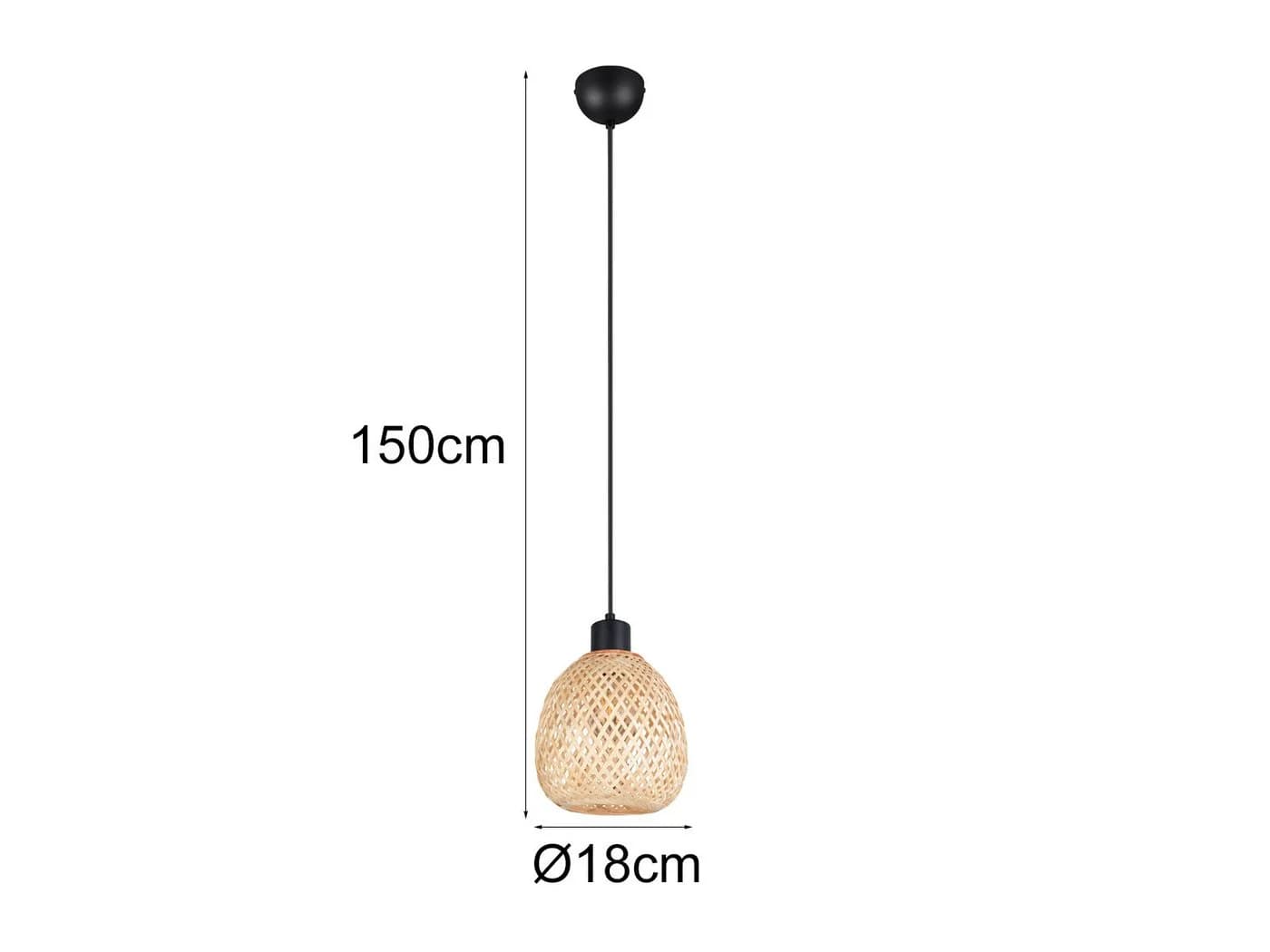 Reality Leuchten LED Pendelleuchte Bambus Dimmbar Warmweiß - Bild 4