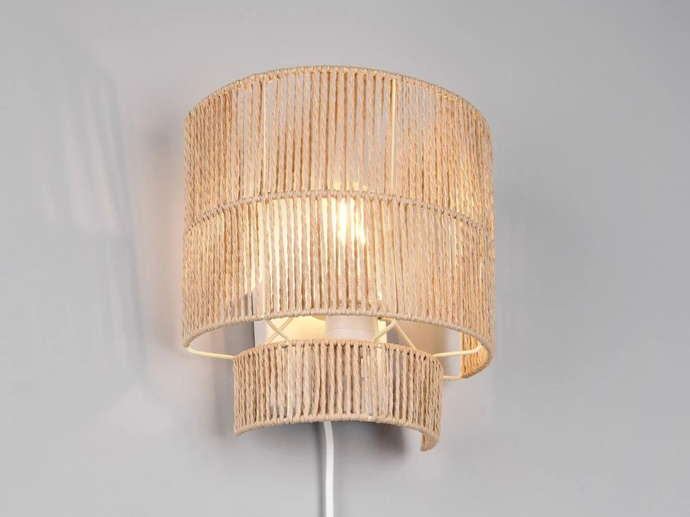 Reality Leuchten LED Wandleuchte mit Dimmfunktion und Papiergarn - Bild 3