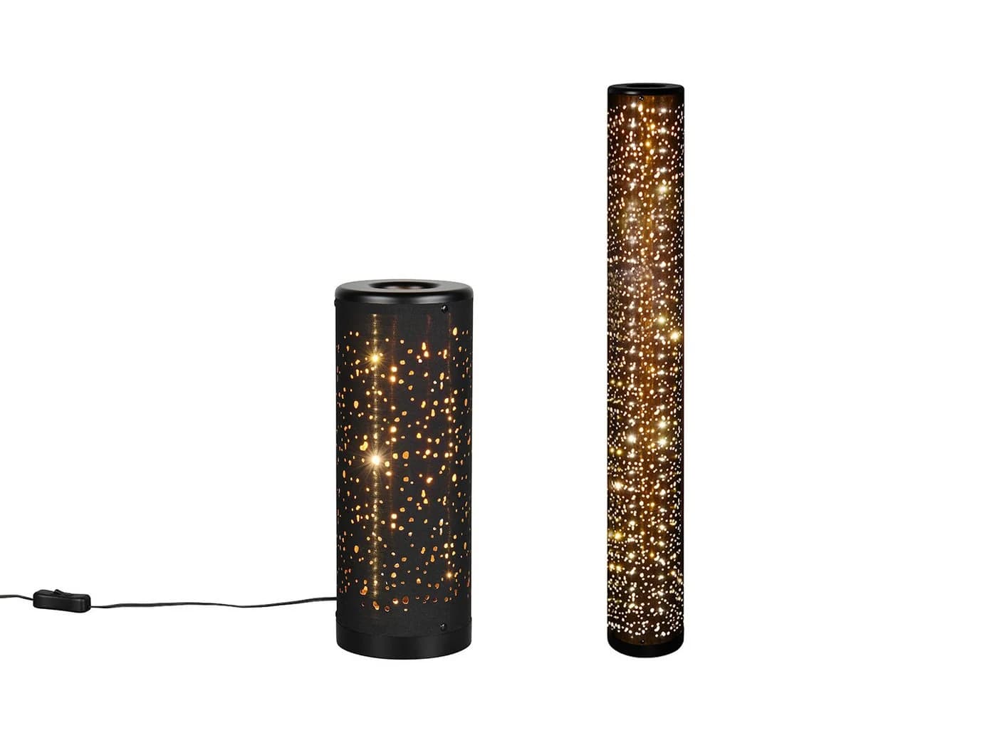 Reality Leuchten LED Stehlampe Set Schwarz Gold Sterneneffekt - Bild 2