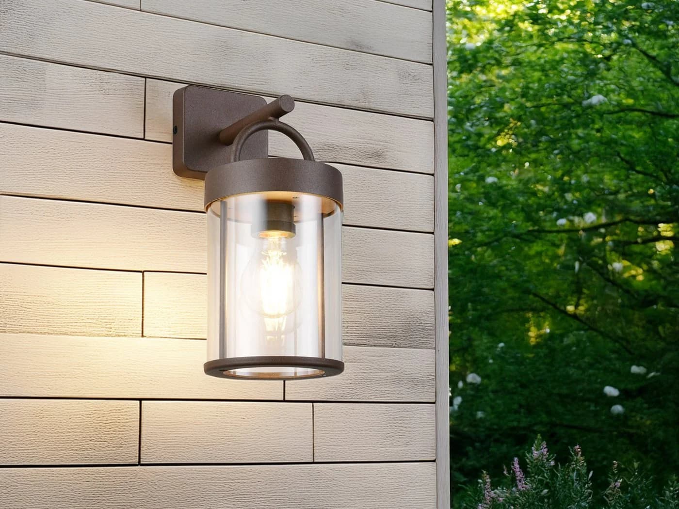 Reality Leuchten LED Außen-Wandleuchte Aluminium Rostoptik E27