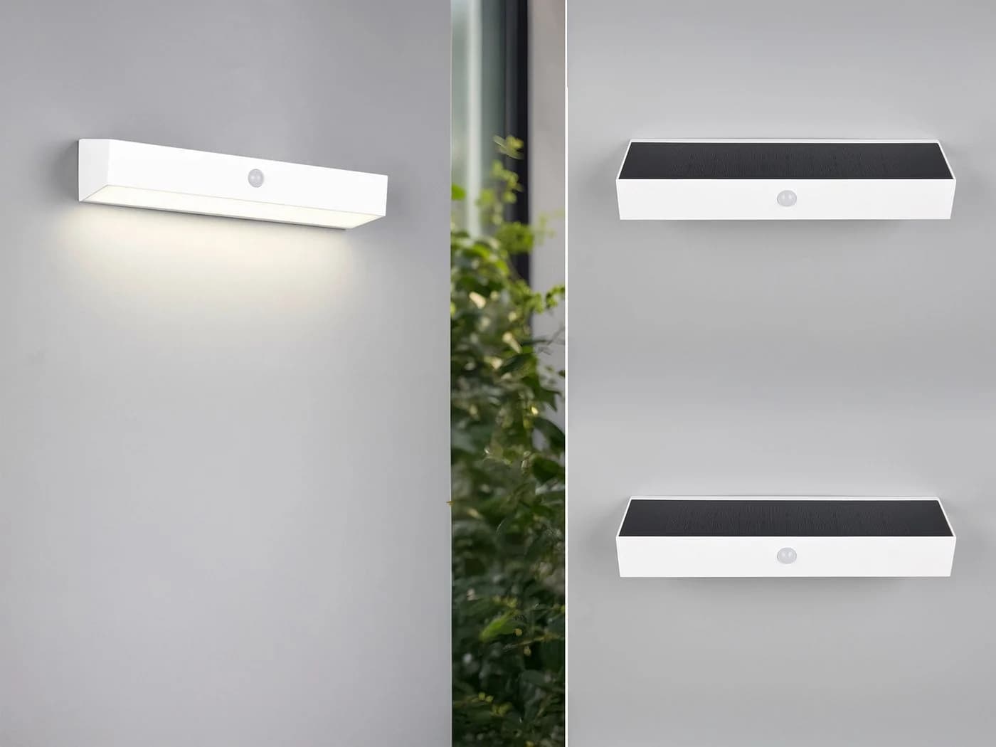 Reality Leuchten LED Solarleuchte 2er Set mit Bewegungsmelder Weiß