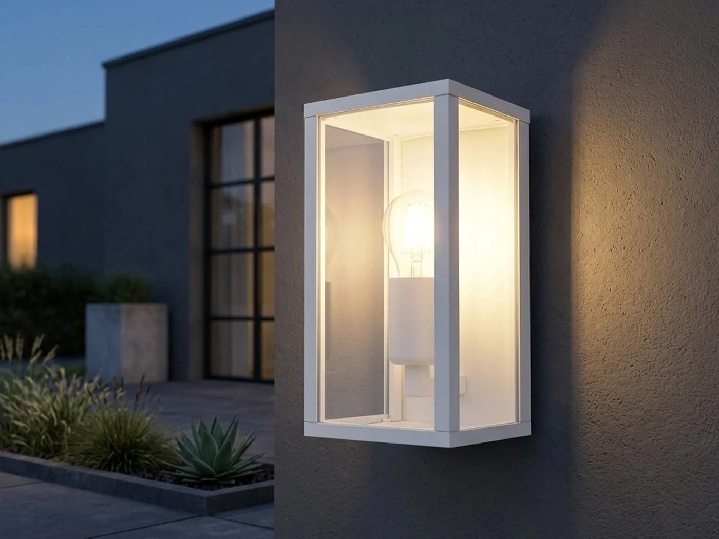 TRIO Leuchten LED Außen-Wandleuchte Weiß Aluminium mit Glas
