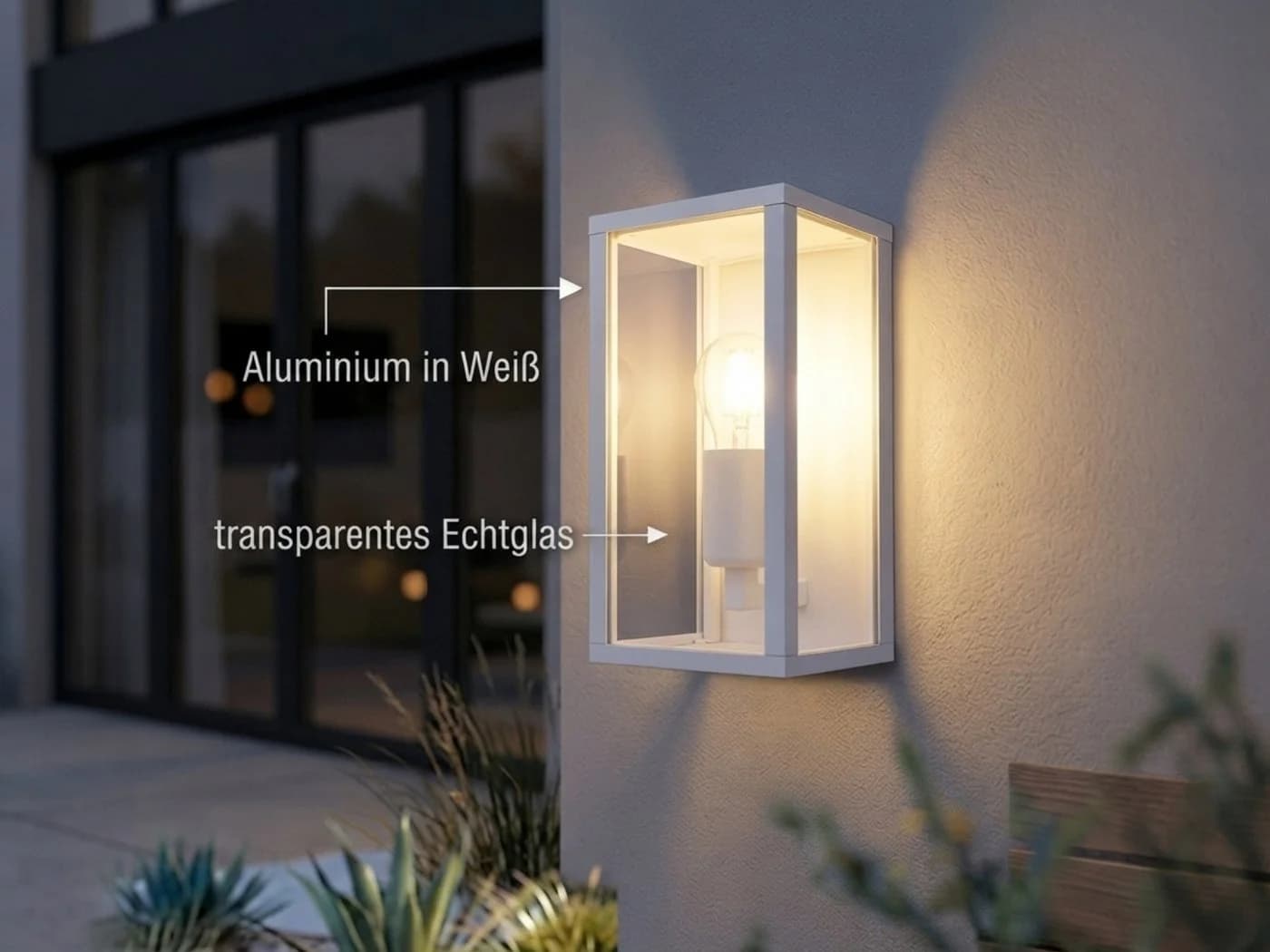 TRIO Leuchten LED Außen-Wandleuchte Weiß Aluminium mit Glas - Bild 3