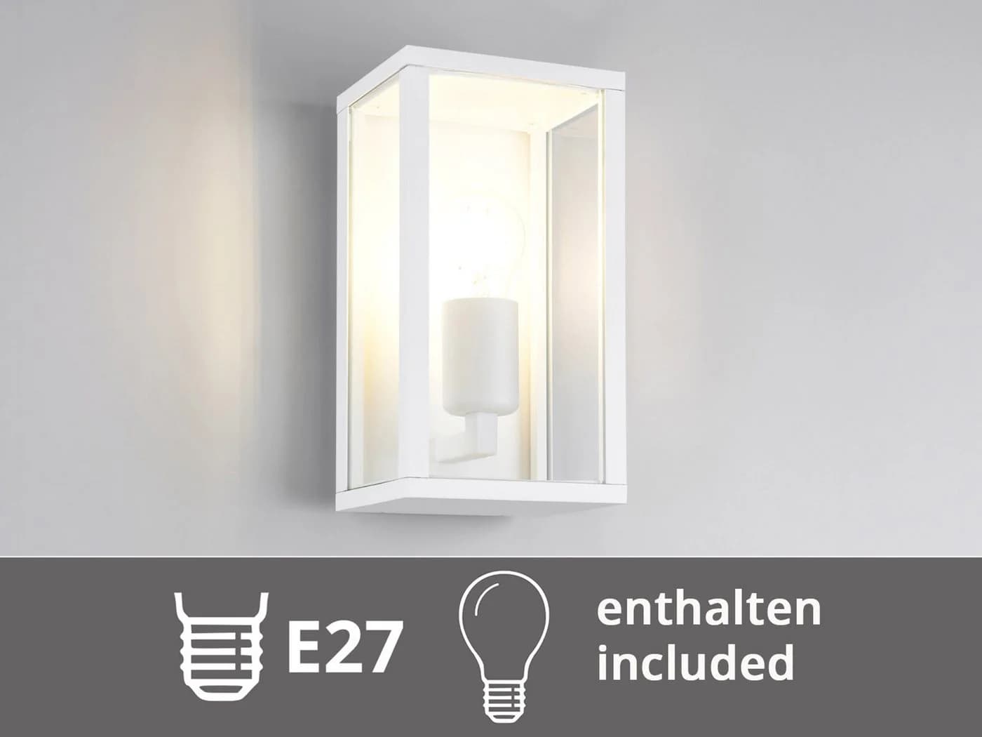 TRIO Leuchten LED Außen-Wandleuchte Weiß Aluminium mit Glas - Bild 5