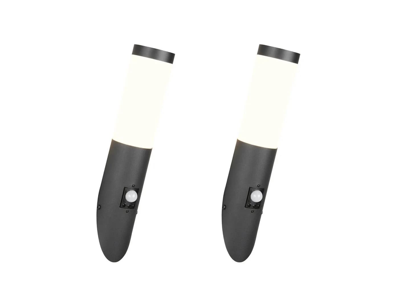 TRIO LED Außen-Wandleuchte 2er Set Schwarz Edelstahl mit Bewegungsmelder - Bild 2