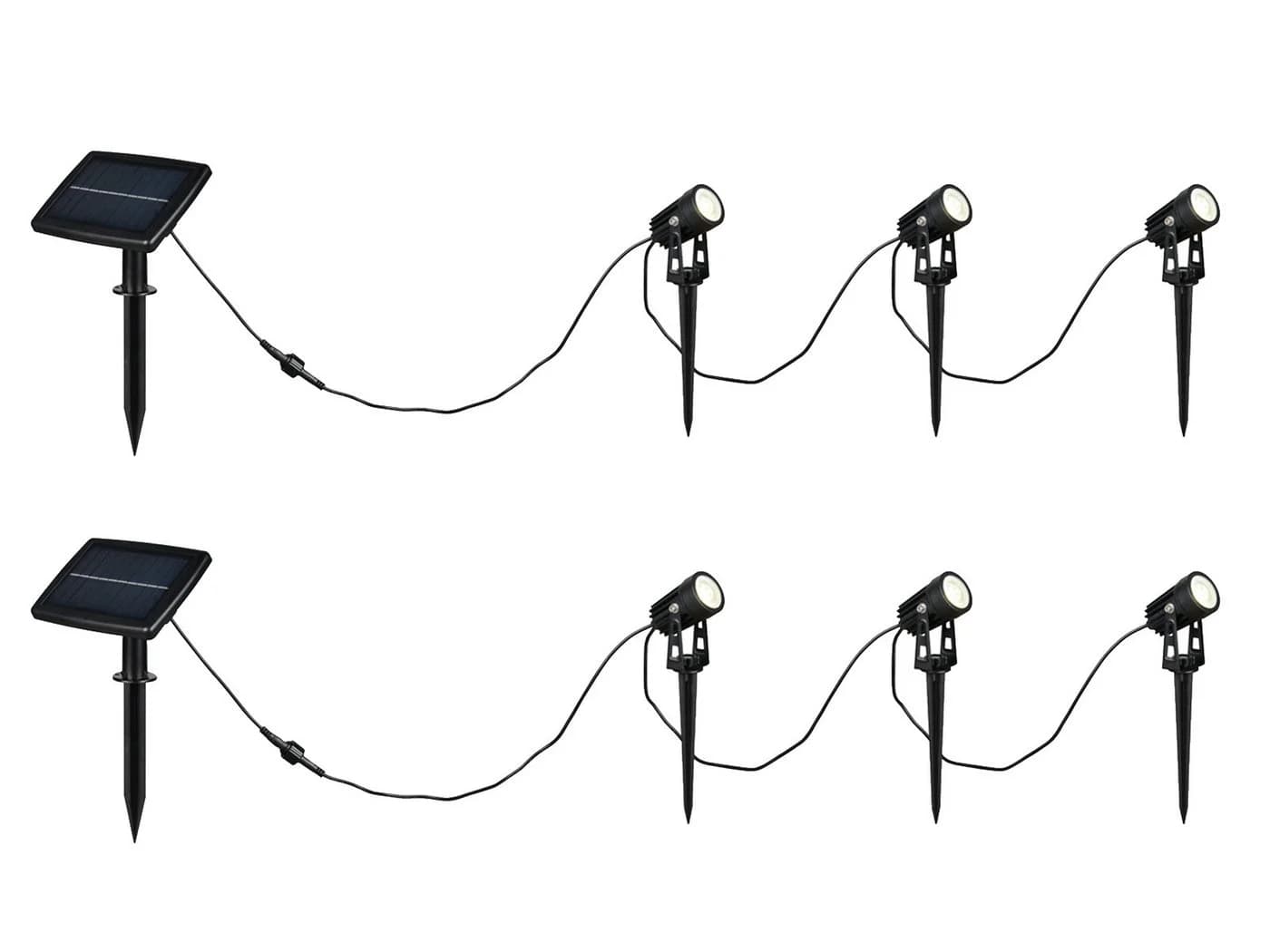 Reality Leuchten LED Gartenstrahler Dimmfunktion USB aufladbar 2er Set Solar-licht Garten-leuchten - Bild 2