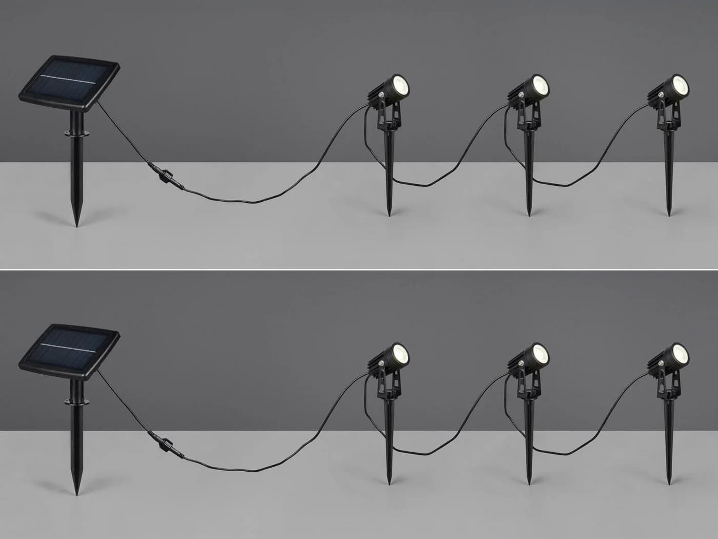 Reality Leuchten LED Gartenstrahler Dimmfunktion USB aufladbar 2er Set Solar-licht Garten-leuchten - Bild 3