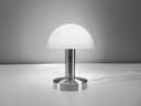 meineWunschleuchte Nachttischlampe Pilzform Dimmbar Glas Metall Silber-Weiß Bild 3