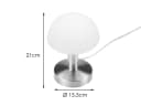 meineWunschleuchte Nachttischlampe Pilzform Dimmbar Glas Metall Silber-Weiß Bild 4