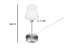meineWunschleuchte Tischleuchte MATHA Touch Dimmbar Glas Metall Silber-Weiß Bild 4
