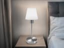 meineWunschleuchte Tischleuchte MATHA Touch Dimmbar Glas Metall Silber-Weiß Bild 5
