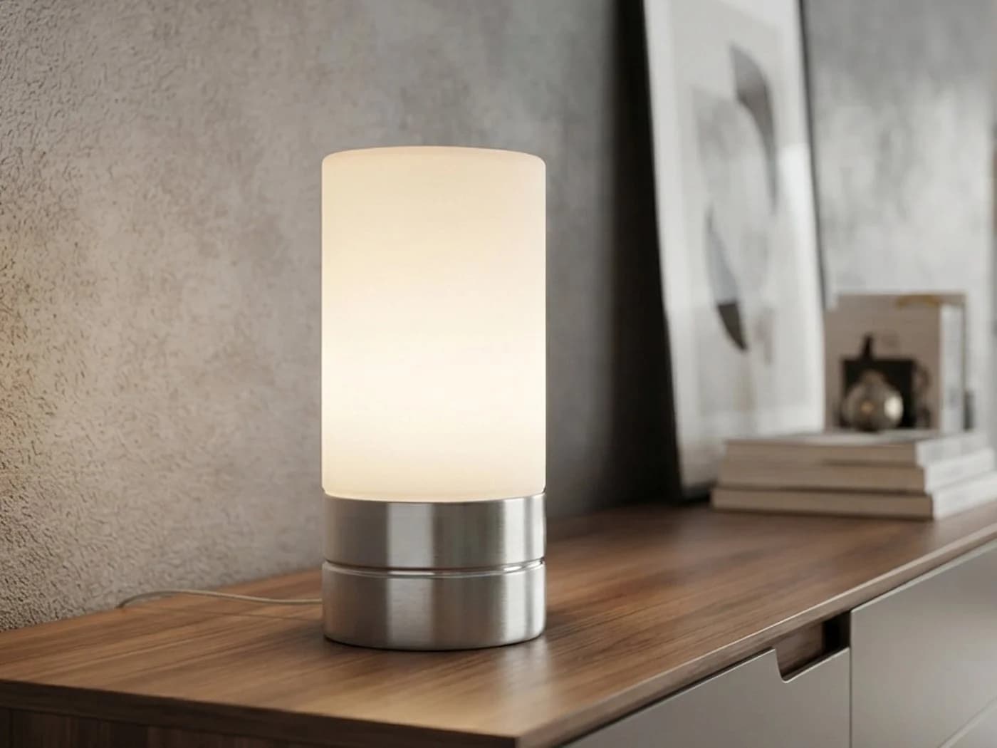 meineWunschleuchte Tischleuchte Silber-Weiß LED Dimmbar Touch - Bild 5