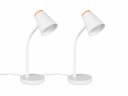 Reality Leuchten LED Schreibtischlampe 2er Set Weiß Schwanenhals Bild 2