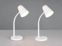 Reality Leuchten LED Schreibtischlampe 2er Set Weiß Schwanenhals Bild 3