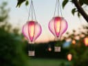 GLOBO LIGHTING Solarleuchte 2er Set Rosa Pink Metall Bild 1