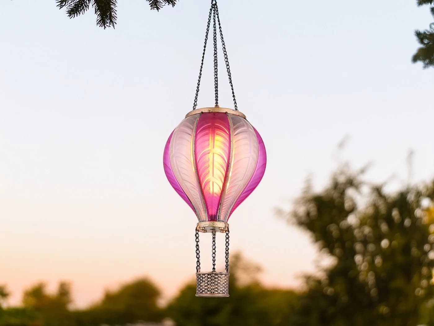 GLOBO LIGHTING Solarleuchte 2er Set Rosa Pink Metall - Bild 4