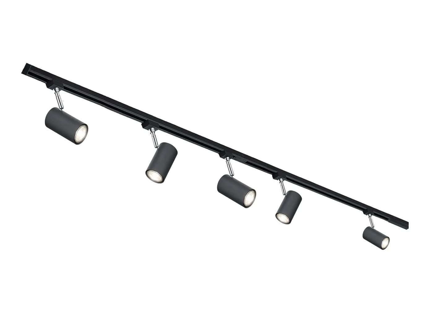TRIO 2-Phasen Lichtschienensystem Set Schwarz mit 5 Strahlern - Bild 2