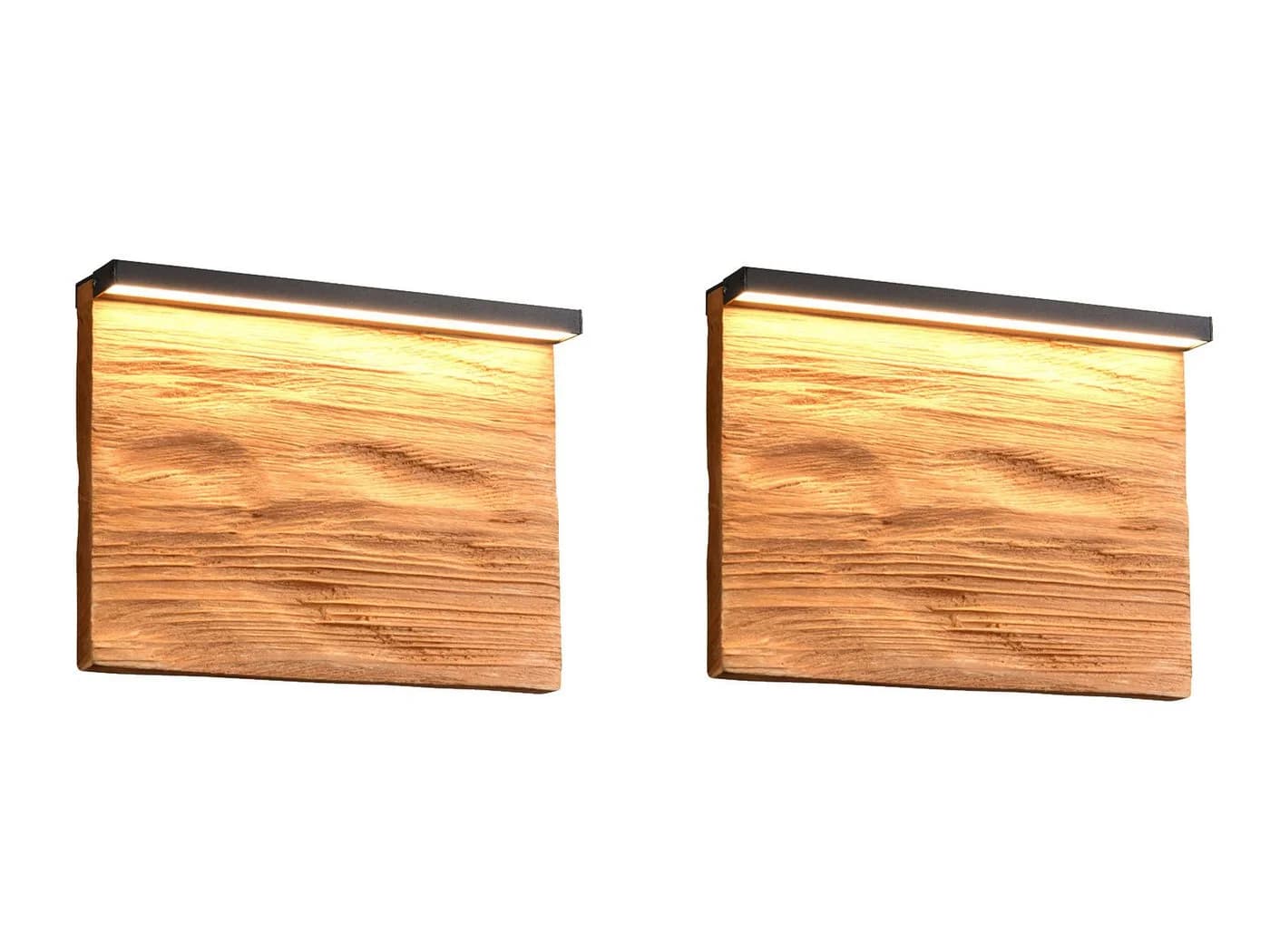 Trio Leuchten LED Wandleuchte 2er Set Warmweiß Naturholz - Bild 2