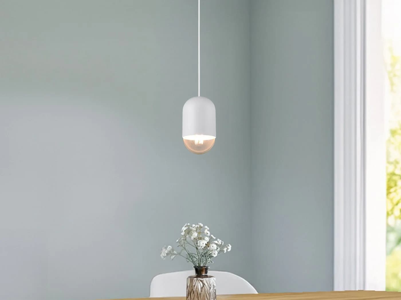 Reality Leuchten LED Pendelleuchte Weiß Dimmbar E27 - Bild 5