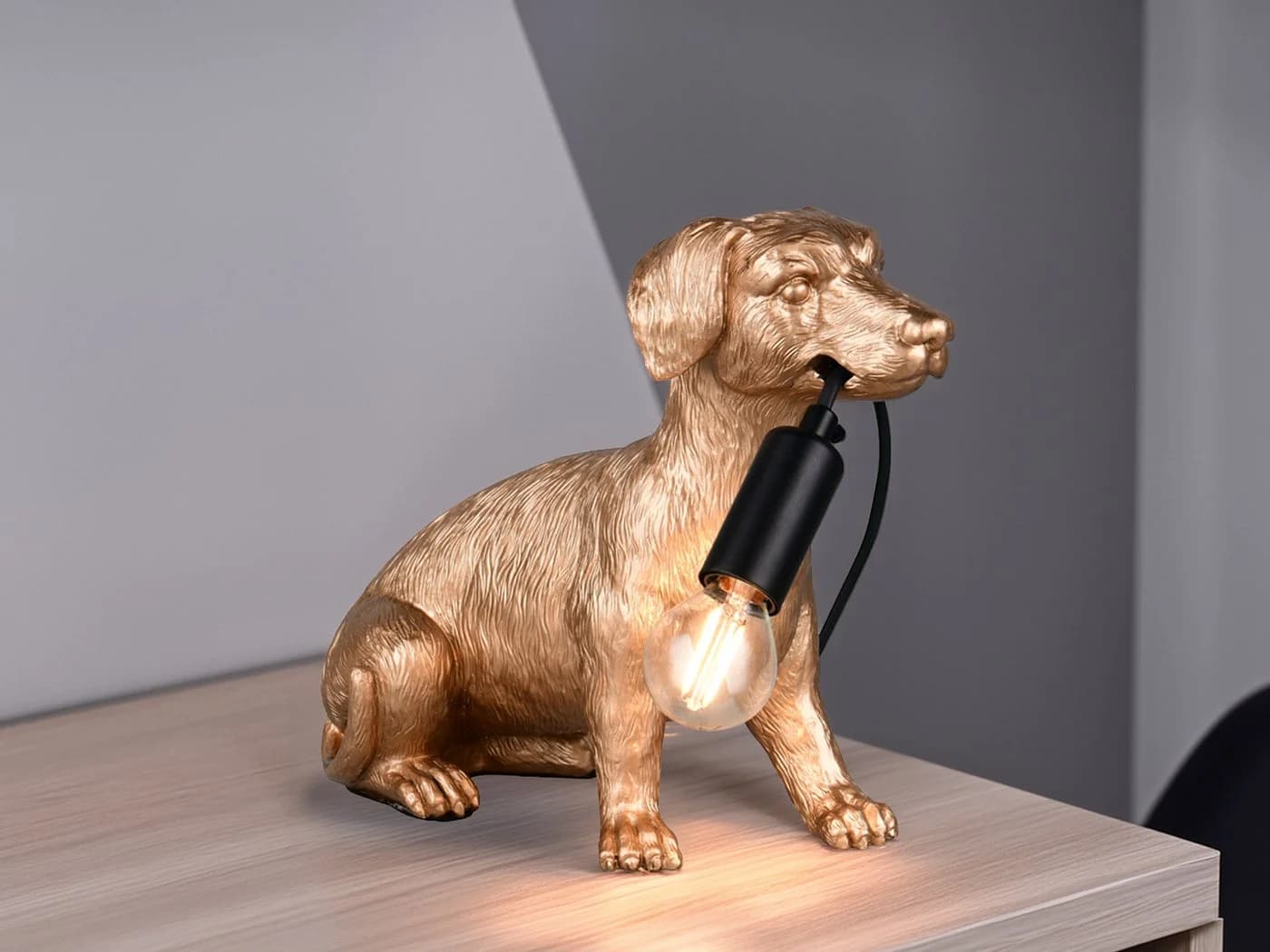 Reality Leuchten LED Nachttischlampe Dimmfunktion Hundelampe