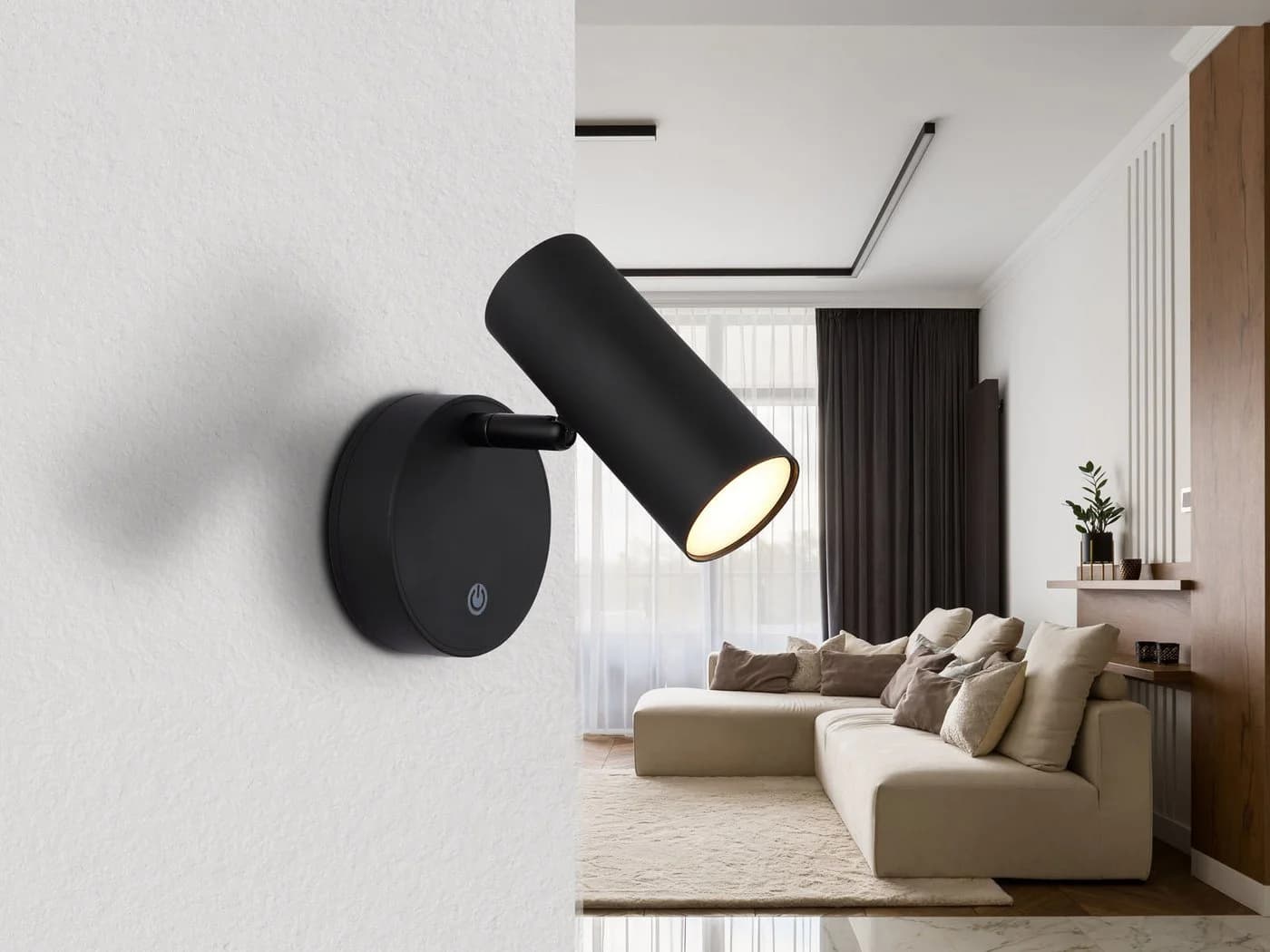 GLOBO LIGHTING LED Wandstrahler Innen mit Schalter & Akku