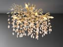 GLOBO LIGHTING LED Deckenleuchte mit Kristall 2-farbig, Breite 85cm, Dimmfunktion, LED wechselbar, Warmweiß, extravagante Deckenlampe in Zweigoptik Bild 1