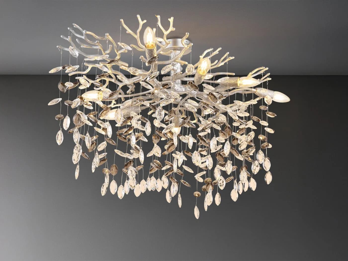 GLOBO LIGHTING LED Deckenleuchte 2-farbig 85cm Dimmfunktion Kristall - Bild 3