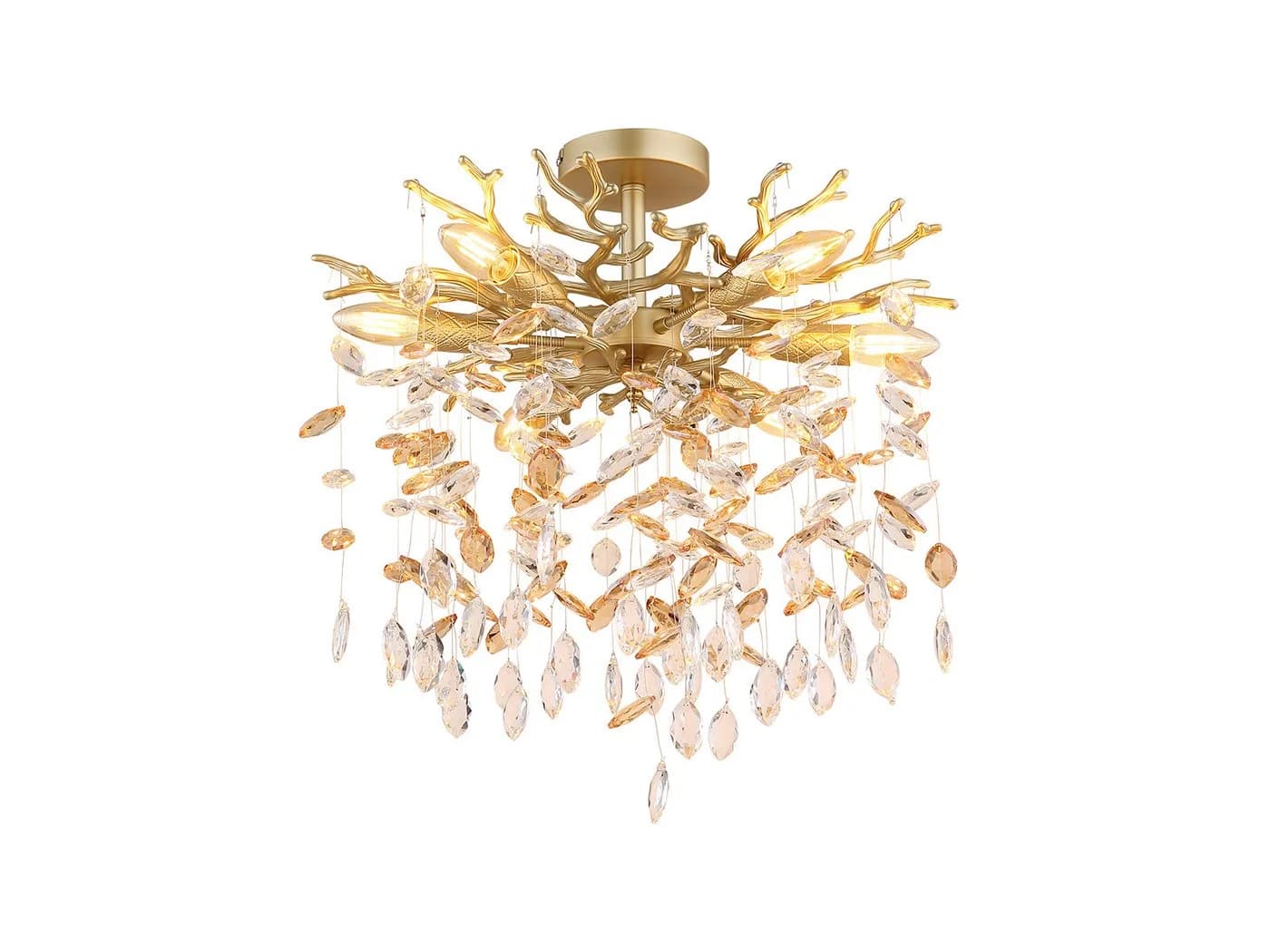 GLOBO LIGHTING LED Deckenleuchte 50cm Zweigoptik Kristall 2-farbig Dimmfunktion - Bild 2