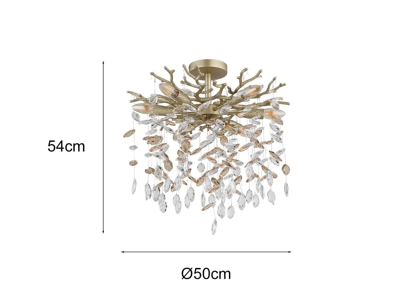 GLOBO LIGHTING LED Deckenleuchte 50cm Zweigoptik Kristall 2-farbig Dimmfunktion - Bild 4