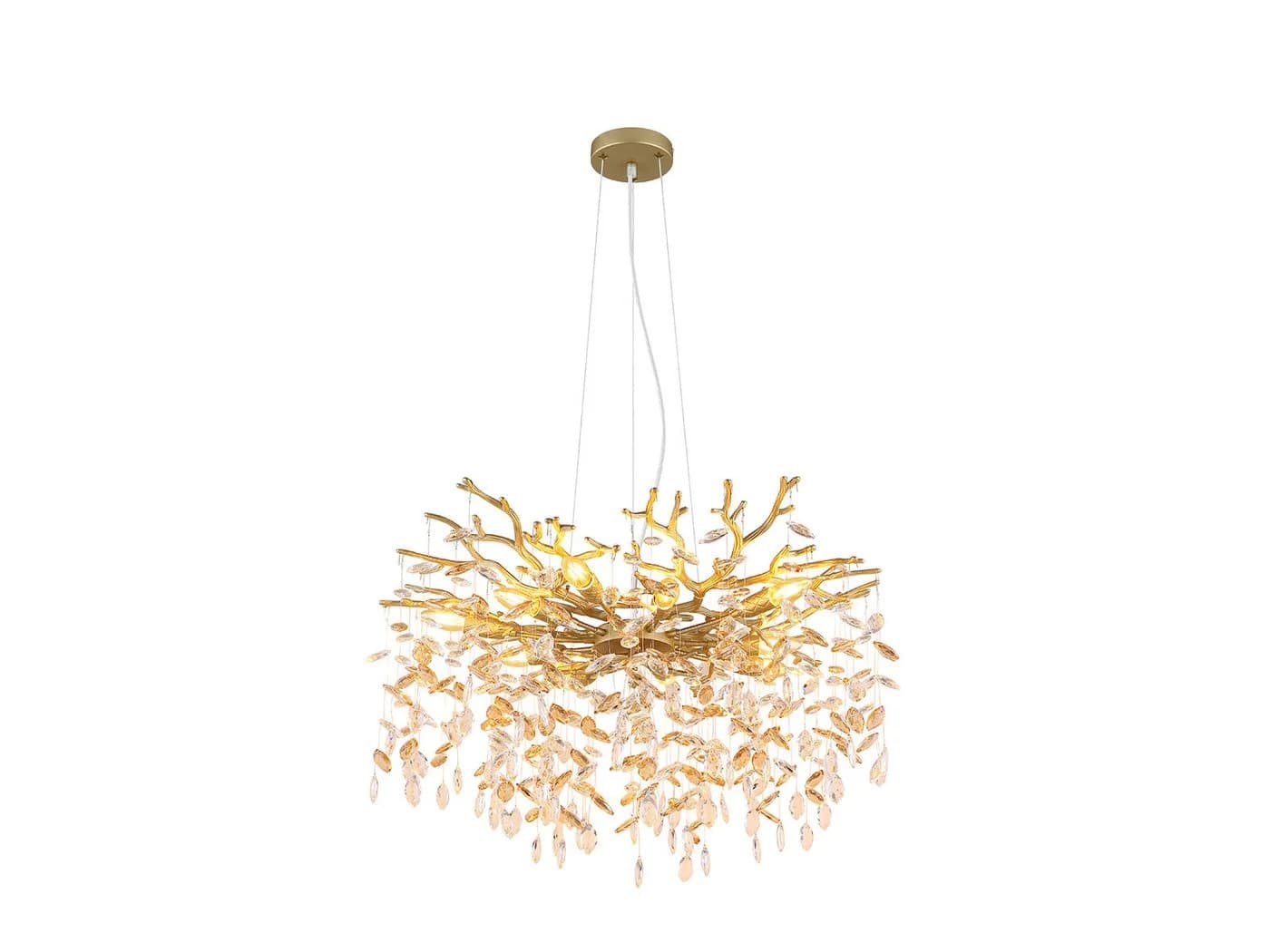 GLOBO LIGHTING LED Kronleuchter Kristall Gold Dimmbar 80cm - Bild 2