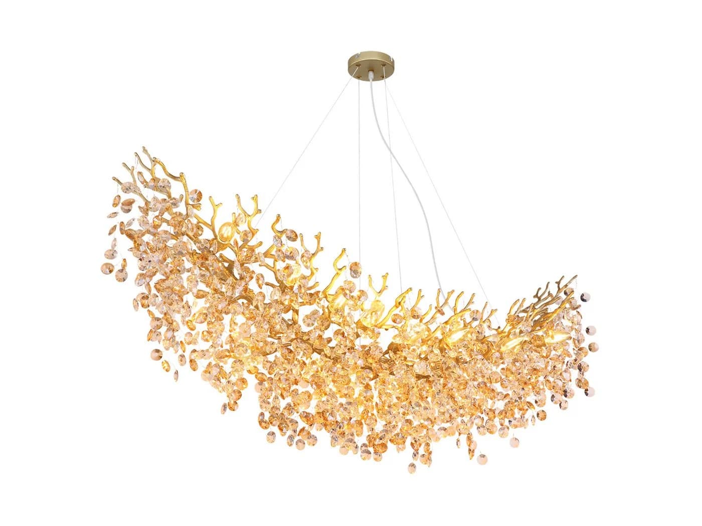 GLOBO LIGHTING LED Kronleuchter 2-farbig 150cm Dimmfunktion Kristall - Bild 2