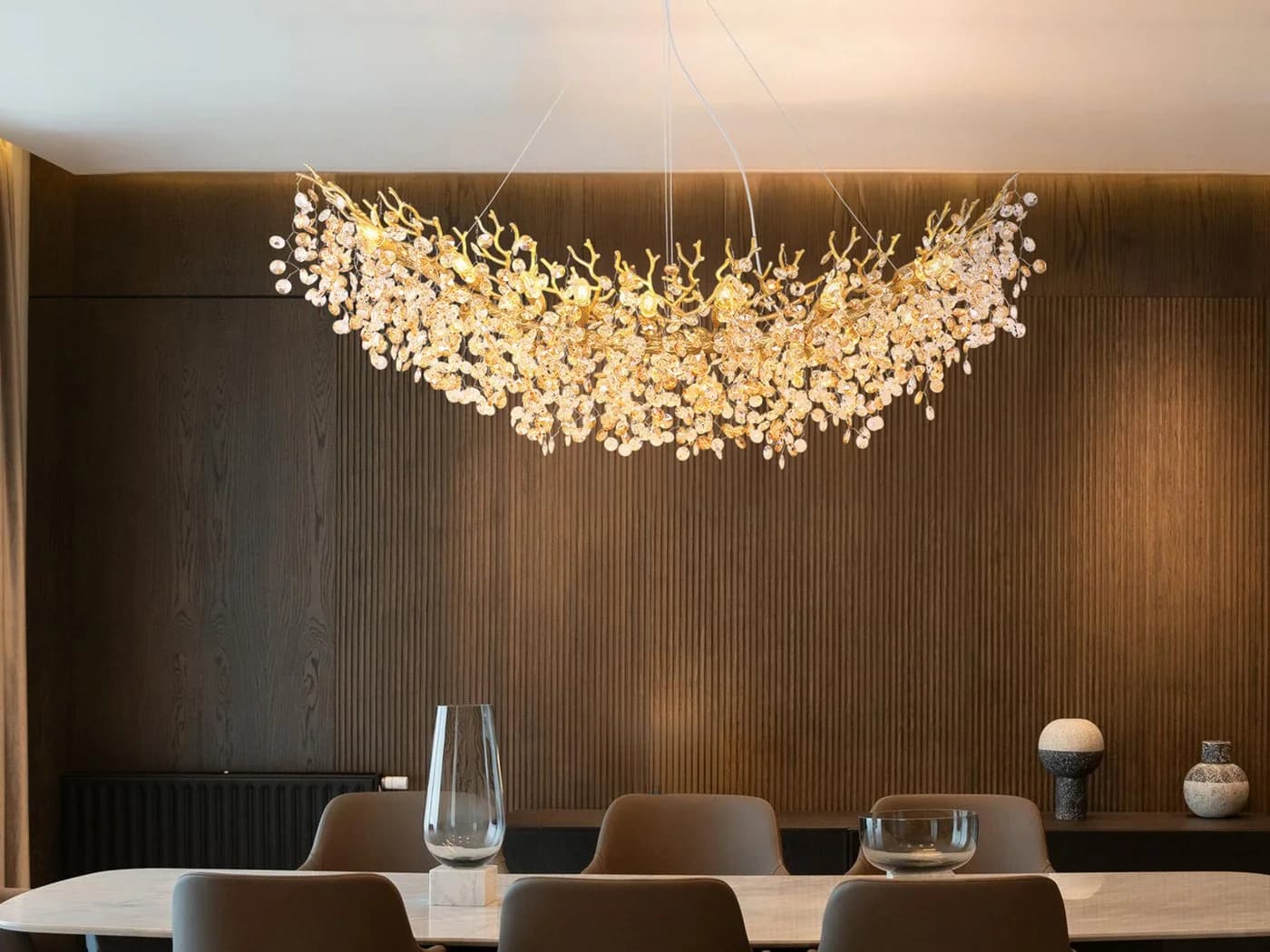 GLOBO LIGHTING LED Kronleuchter 2-farbig 150cm Dimmfunktion Kristall - Bild 3