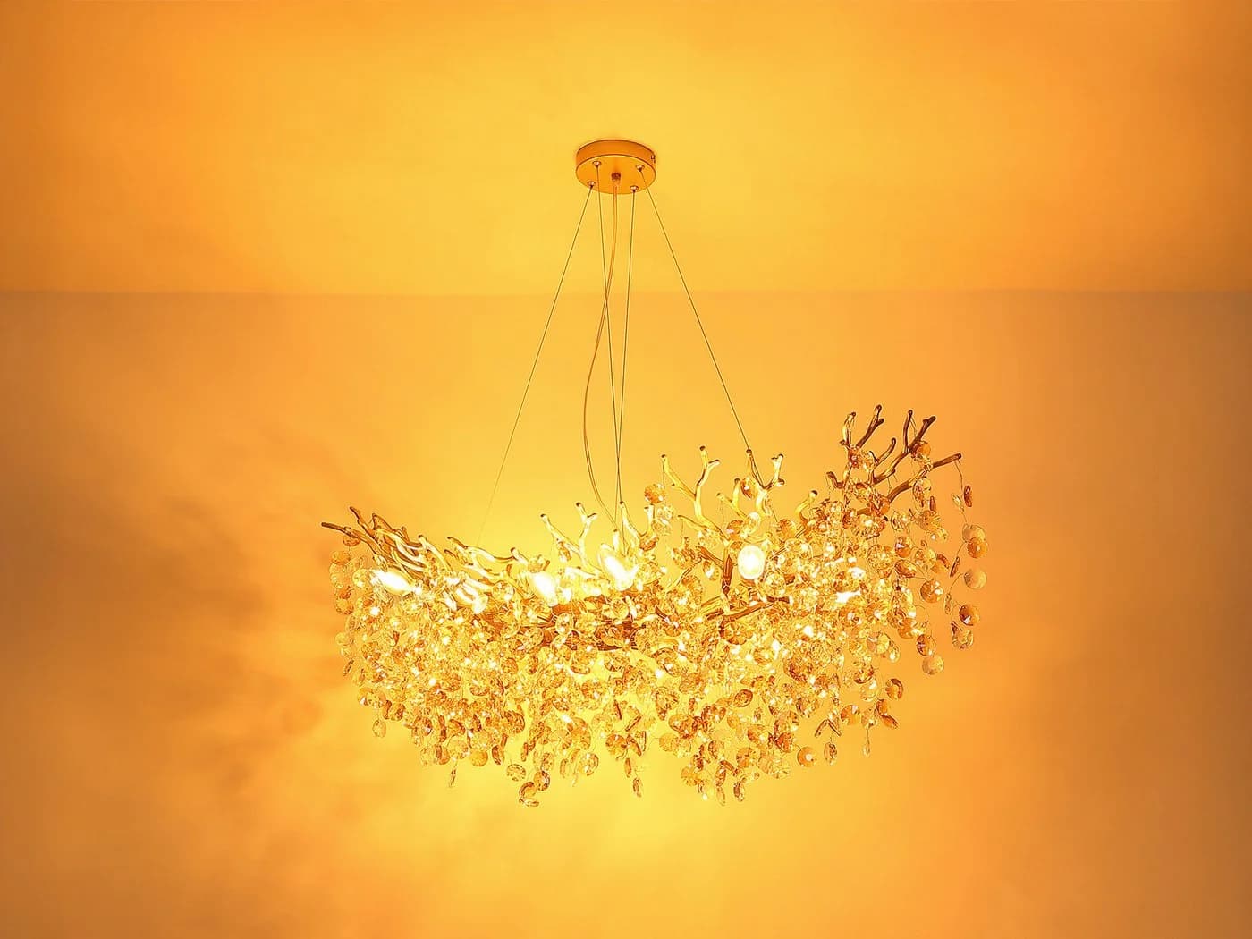 GLOBO LIGHTING LED Kronleuchter 2-farbig 150cm Dimmfunktion Kristall - Bild 5