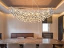 GLOBO LIGHTING LED Kronleuchter mit Kristall 2-farbig 150cm Dimmfunktion Bild 3