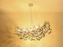 GLOBO LIGHTING LED Kronleuchter mit Kristall 2-farbig 150cm Dimmfunktion Bild 5