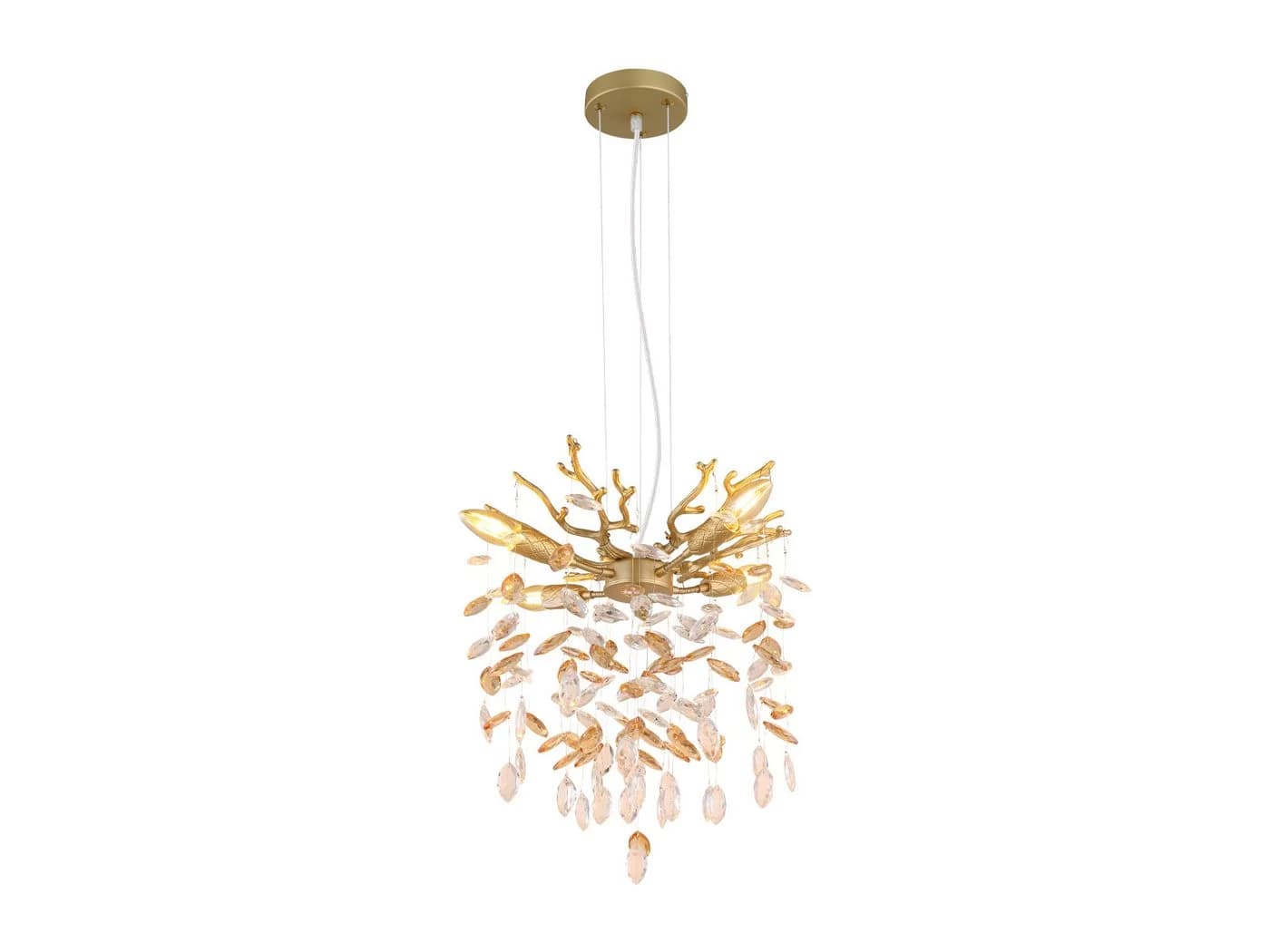 GLOBO LIGHTING LED Kronleuchter mit Kristall 2-farbig Ø 40cm, Dimmfunktion, LED wechselbar, Warmweiß - Bild 2