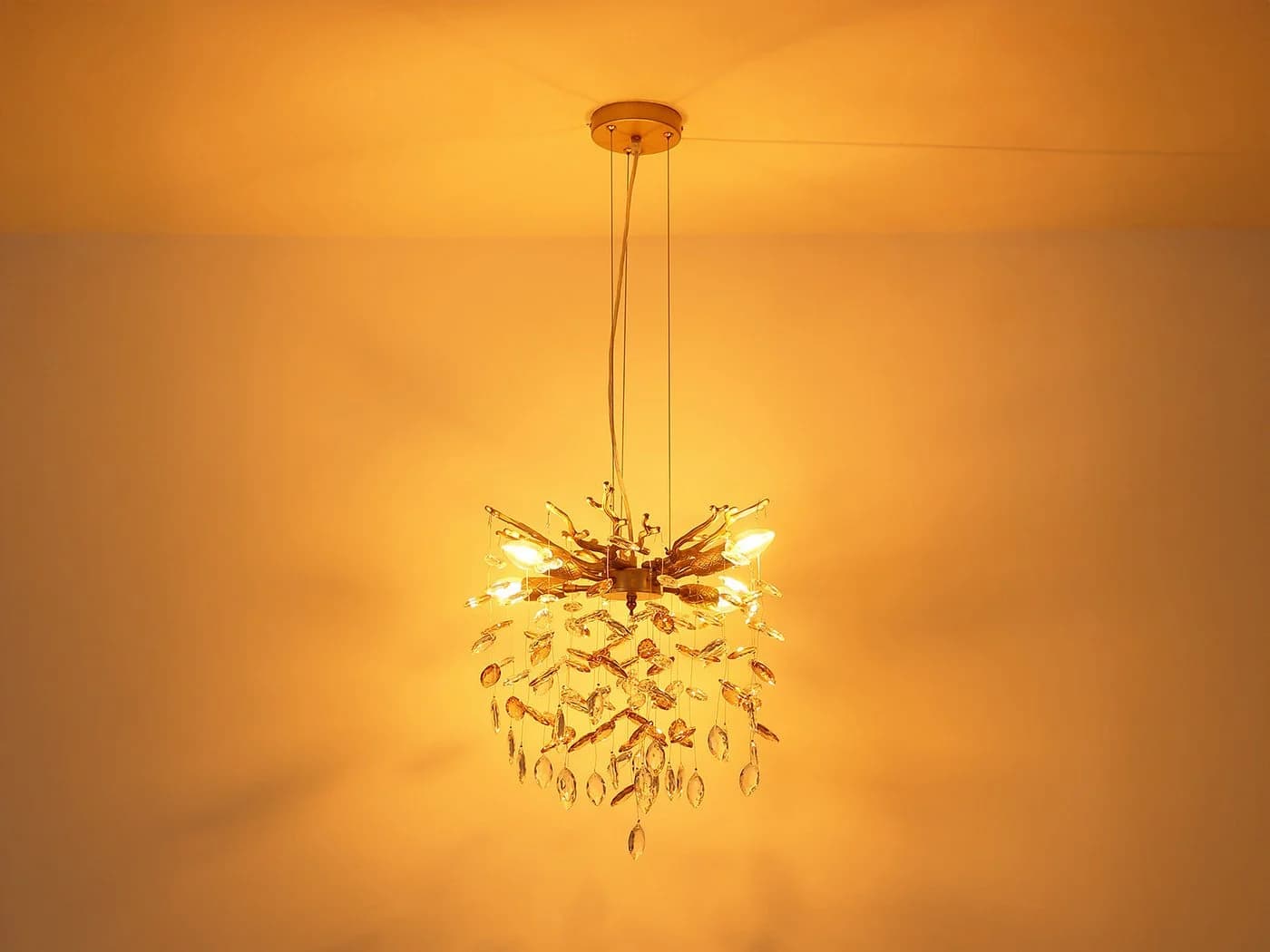 GLOBO LIGHTING LED Kronleuchter mit Kristall 2-farbig Ø 40cm, Dimmfunktion, LED wechselbar, Warmweiß - Bild 5