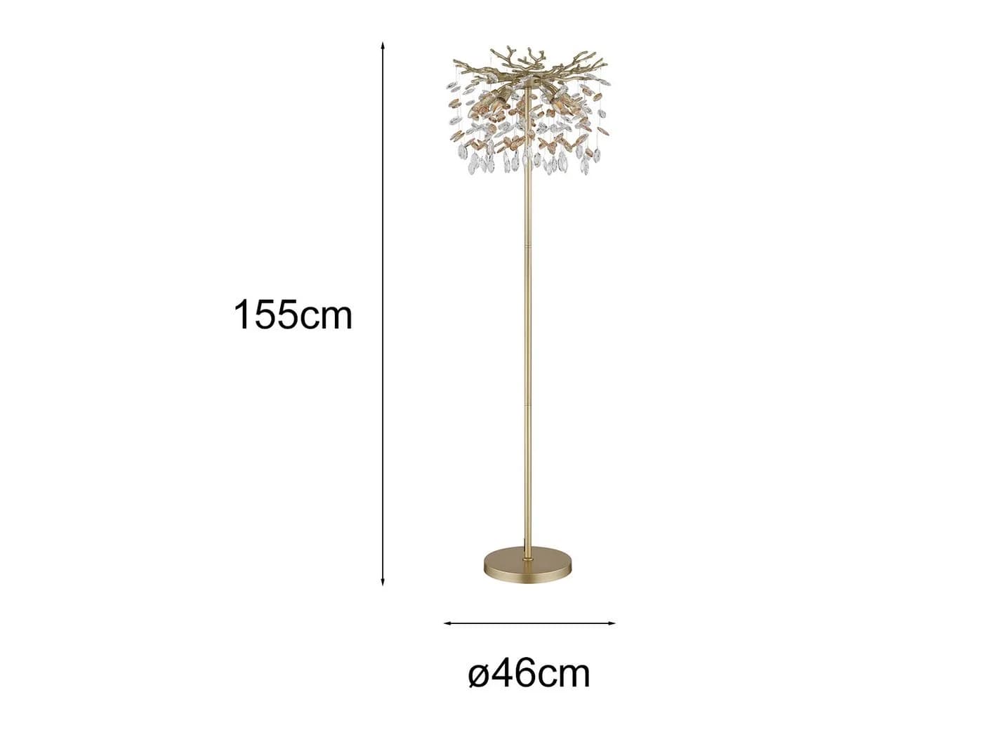 GLOBO LIGHTING LED Stehlampe mit Kristall 2-farbig Gold Dimmfunktion - Bild 4