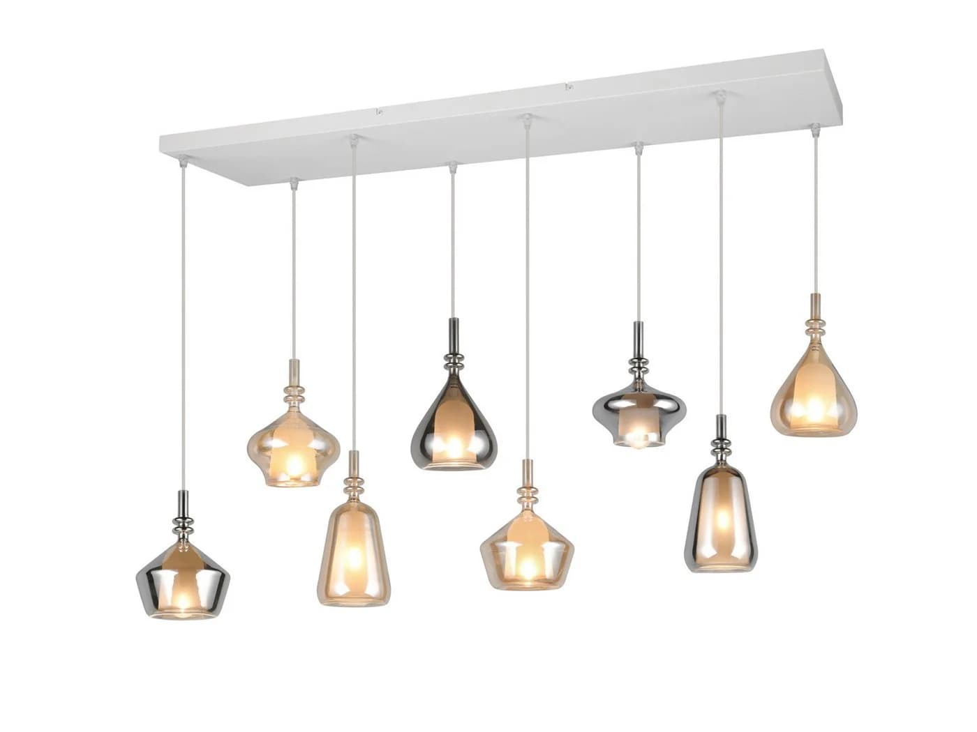 TRIO Leuchten LED Pendelleuchte 8-flammig Glas Dimmfunktion Warmweiß - Bild 2