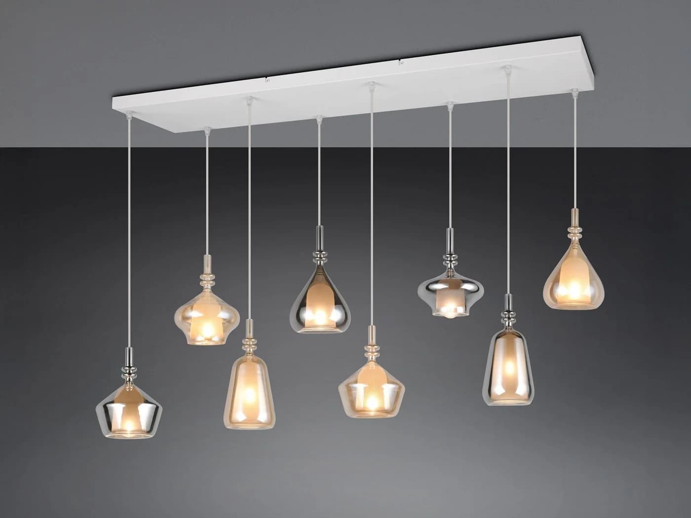 TRIO Leuchten LED Pendelleuchte 8-flammig Glas Dimmfunktion Warmweiß - Bild 3