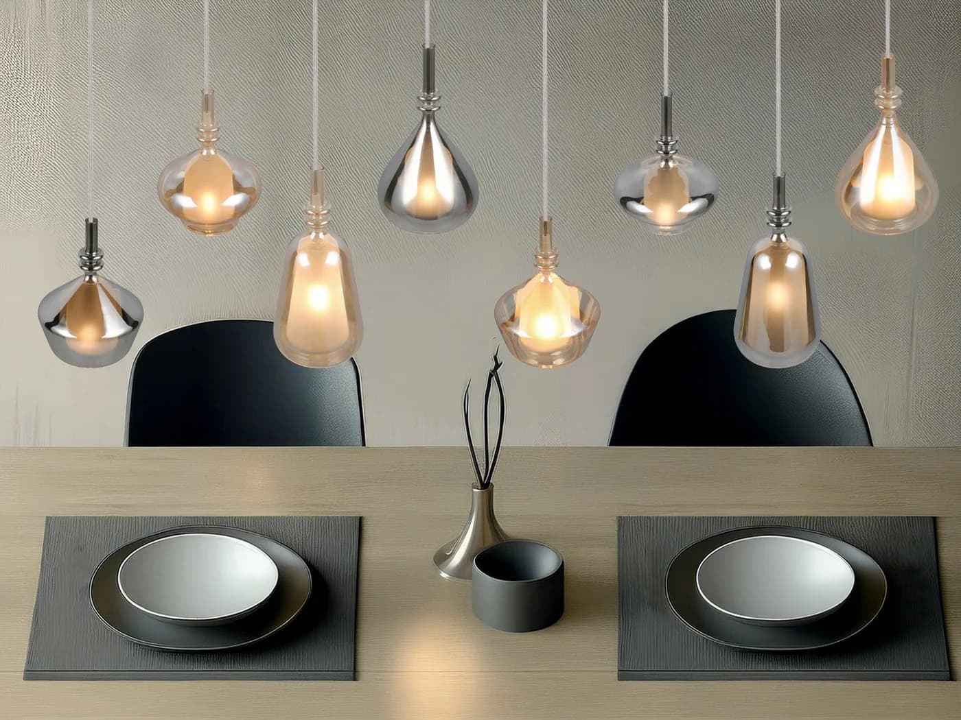 TRIO Leuchten LED Pendelleuchte 8-flammig Glas Dimmfunktion Warmweiß - Bild 5
