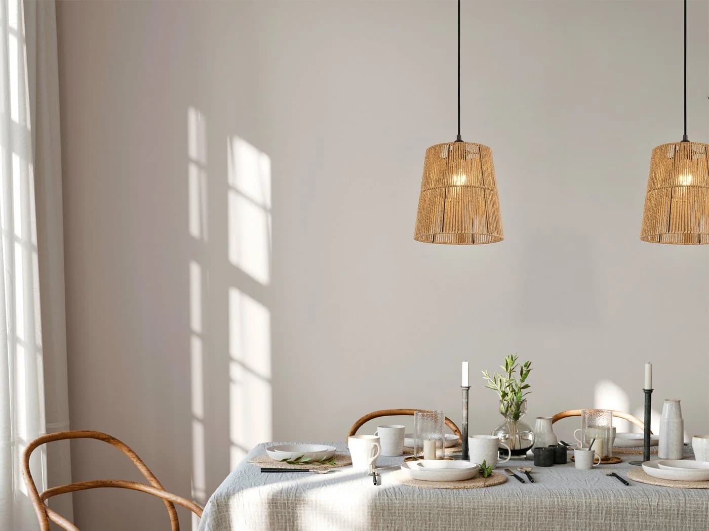 Reality Leuchten LED Pendelleuchte Papiergarn Boho Style - Bild 5