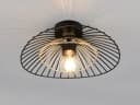 Reality Leuchten LED Deckenleuchte Schwarz Gold Gitter Ø 30cm Dimmbar Bild 3