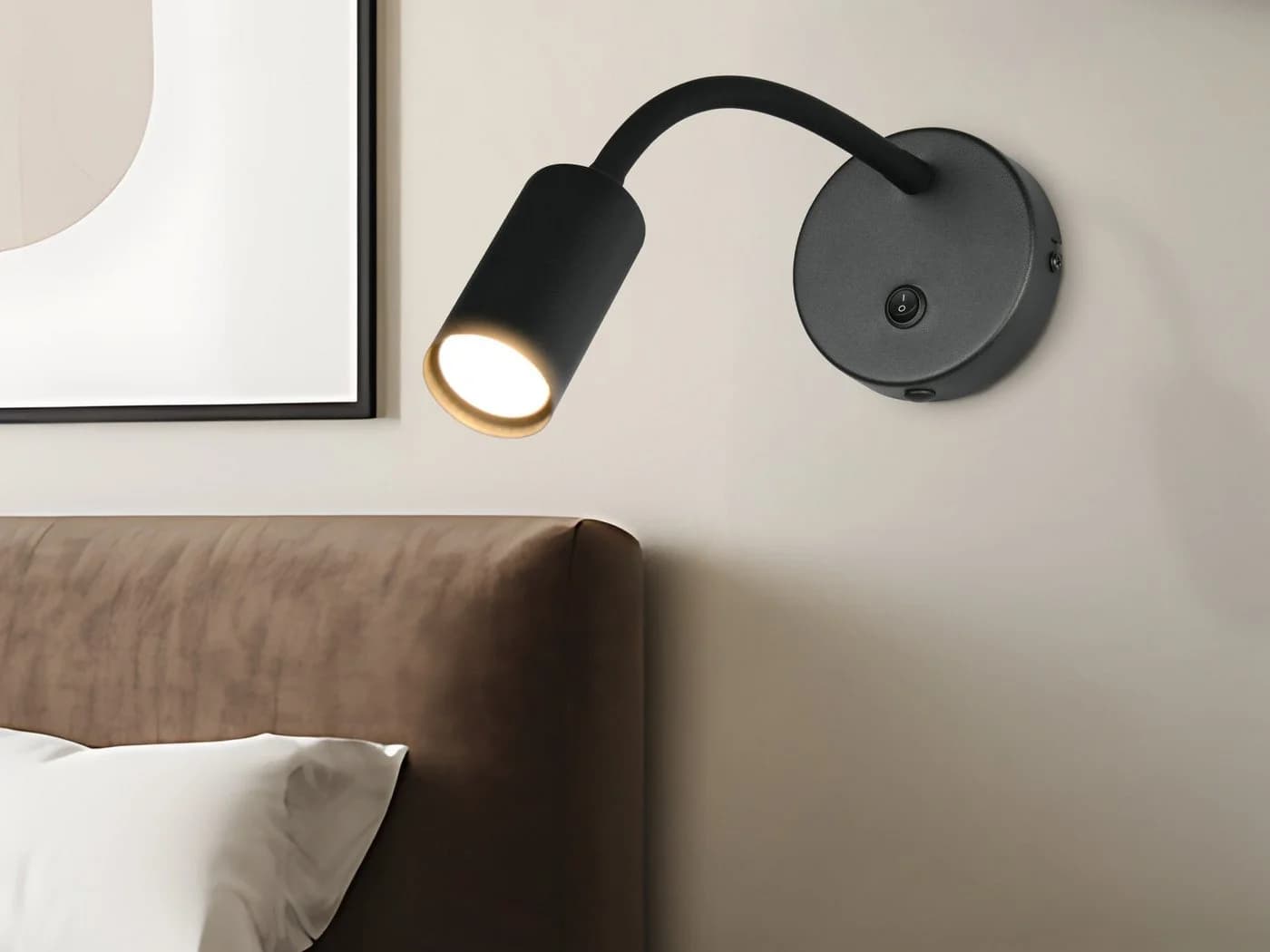 Reality Leuchten LED Leselampe Schwarz Schwanenhals dimmbar