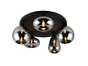 TRIO Leuchten LED Deckenleuchte 5 Glaskugeln Schwarz Chrom Dimmbar Bild 2